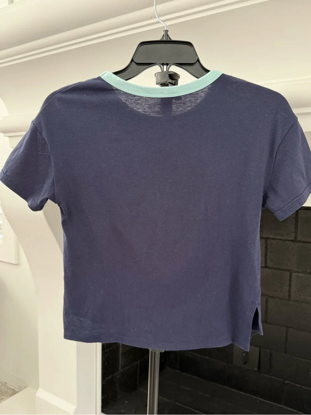 Justice Navy Tee with Aqua Trim and Neon Lightning Graphic- Girls 10